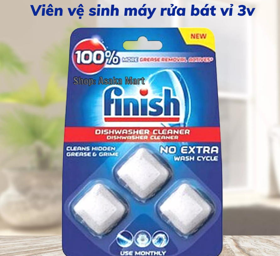 Vỉ vệ sinh máy rửa bát finish 3 viên