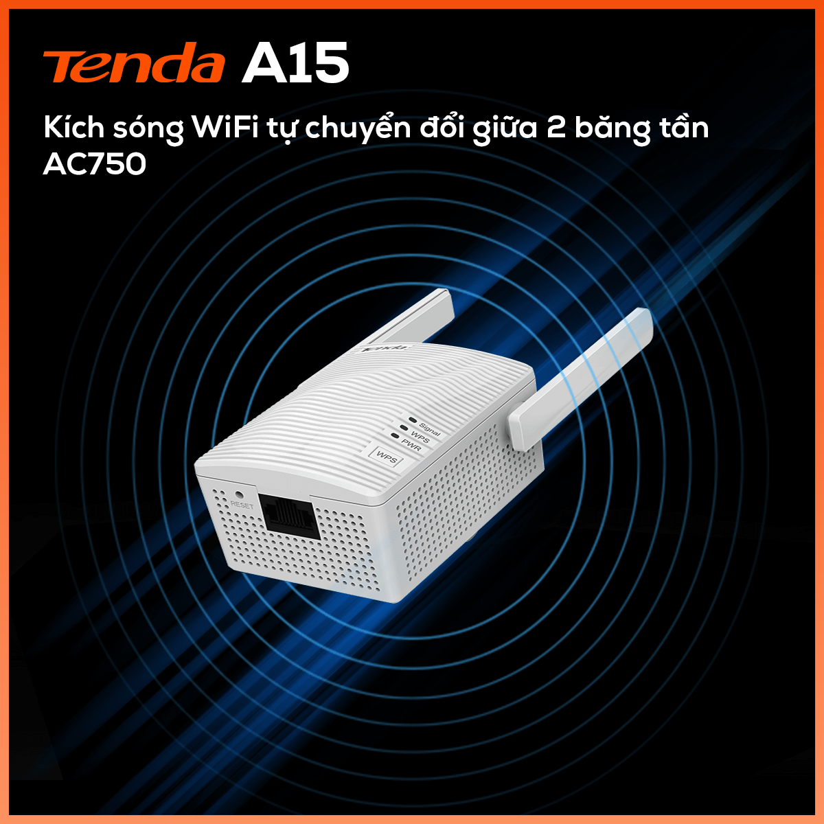 Tenda Bộ kích sóng Wifi A15 Chuẩn AC 750Mbps - Hàng Chính Hãng