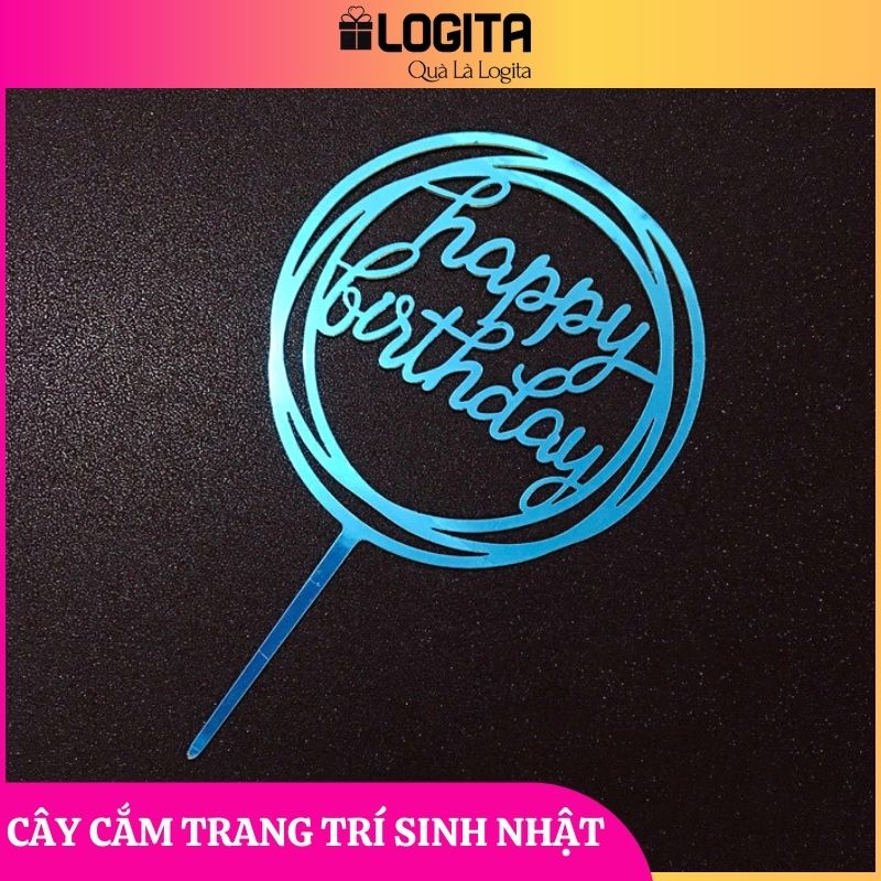 Topper Que Cắm Chữ Happy Birthday Mica Trang Trí Quà Tặng Sinh Nhật, Bánh Kem Sinh Nhật, Nhiều Mẫu Lựa Chọn Toppercake