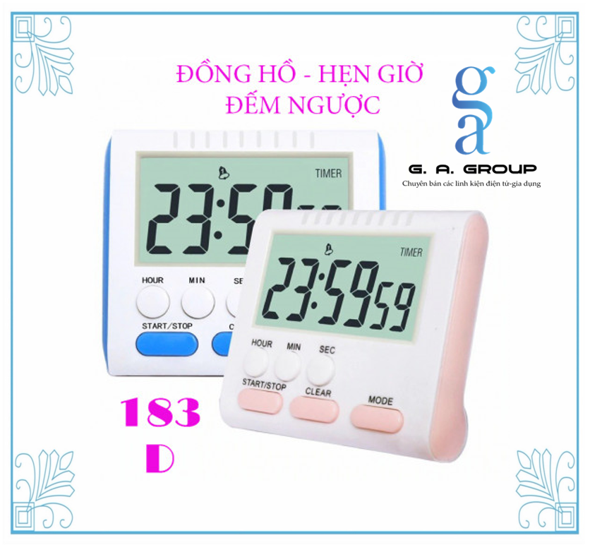 ĐỒNG HỒ HẸN GIỜ , ĐẾM NGƯỢC 183D - MÀN HÌNH LCD LỚN