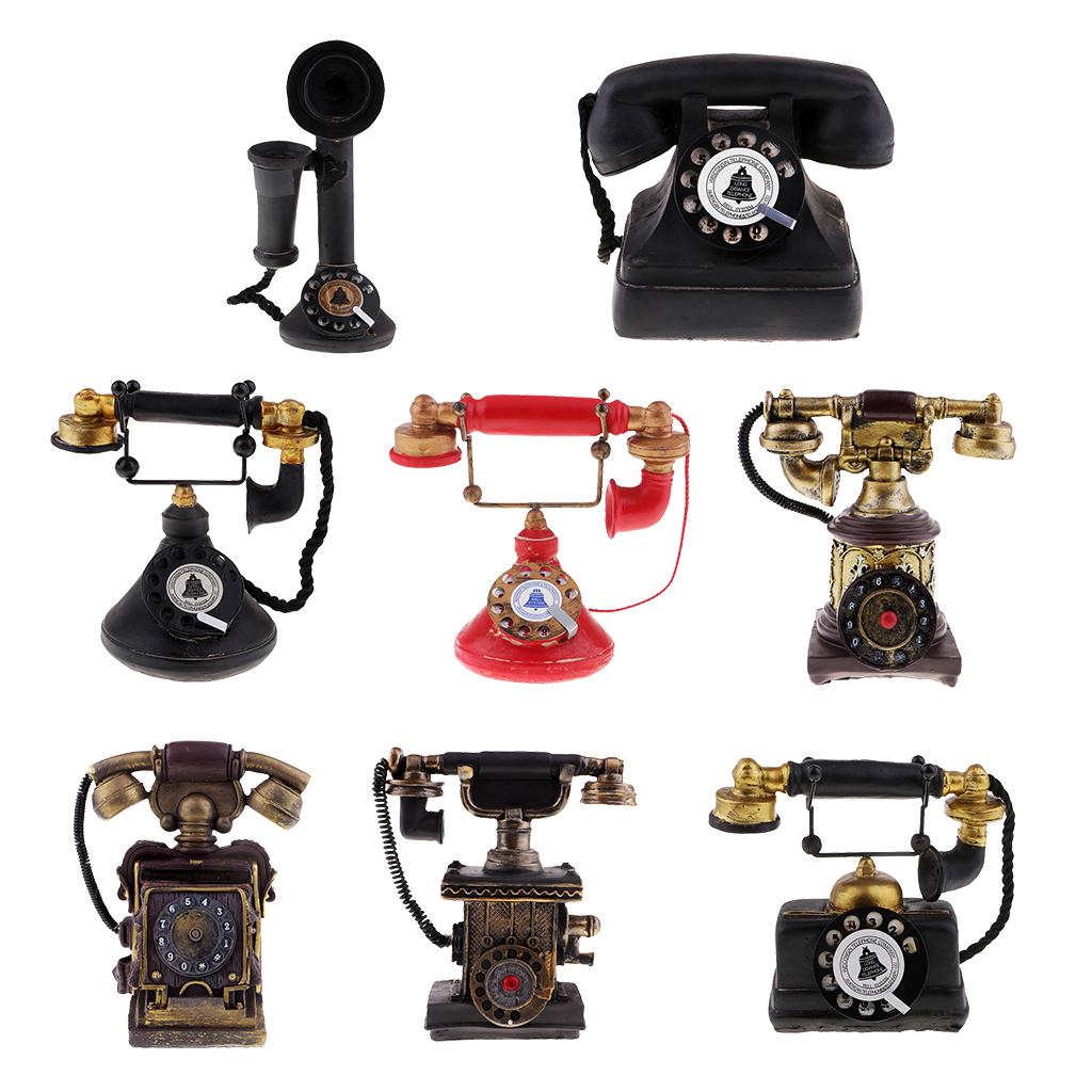 Điện Thoại Cổ Vintage Quay Dây điện Thoại Retro Trang Trí Nhà