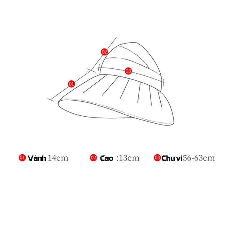 Nón Rộng Vành Gấp Gọn Hở Chóp 2 Lớp Chống Tia UV Phong Cách Hàn Quốc Thời Trang Đi Biển Mùa Hè Cho Nữ
