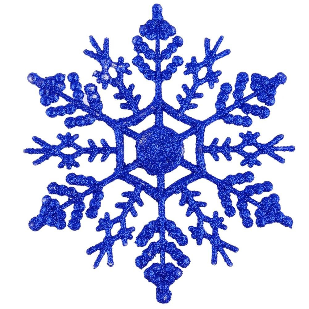 12Pcs New Glitter Snowflake Christmas Ornaments Xmas Tree Hanging Decoration HB