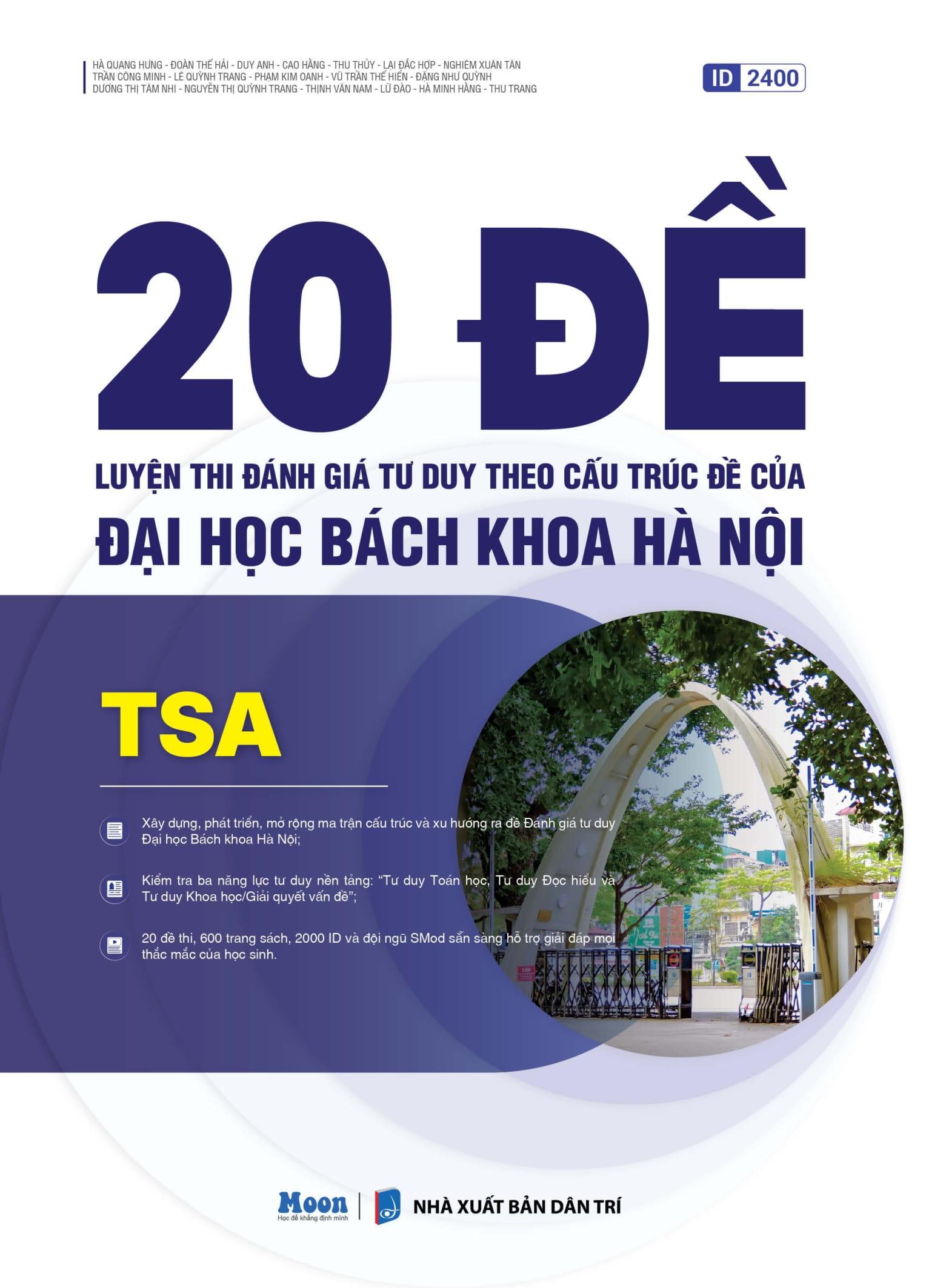 Sách - 20 Đề Luyện Thi Đánh Giá Tư Duy Theo Cấu Trúc Đề Của Đại Học Bách Khoa Hà Nội - TSA