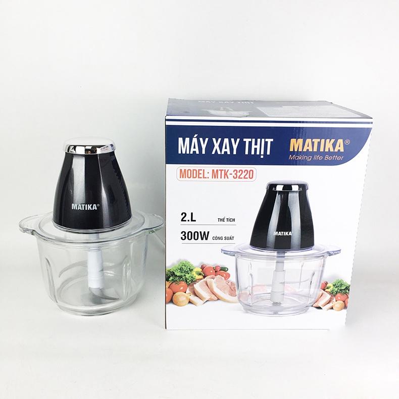 Máy Xay Thịt MATIKA 2L Cối Thủy Tinh MTK-3220, Hàng Chính Hãng
