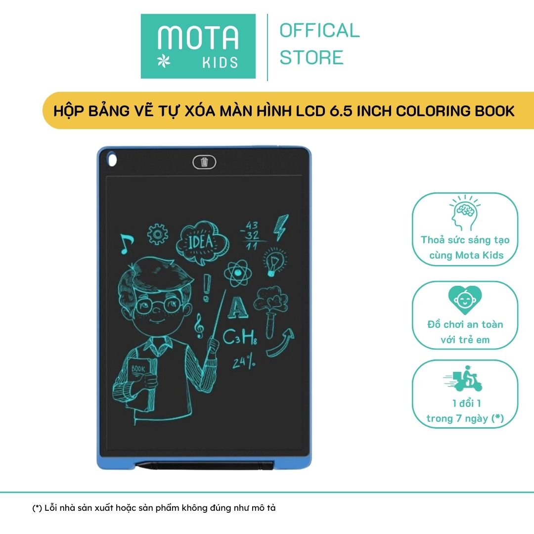 [MCY-Q6 - Mota Montessori] Đồ chơi cho bé Bảng vẽ tự xóa màn hình LCD 6.5 inch coloring book - Hàng chính hãng