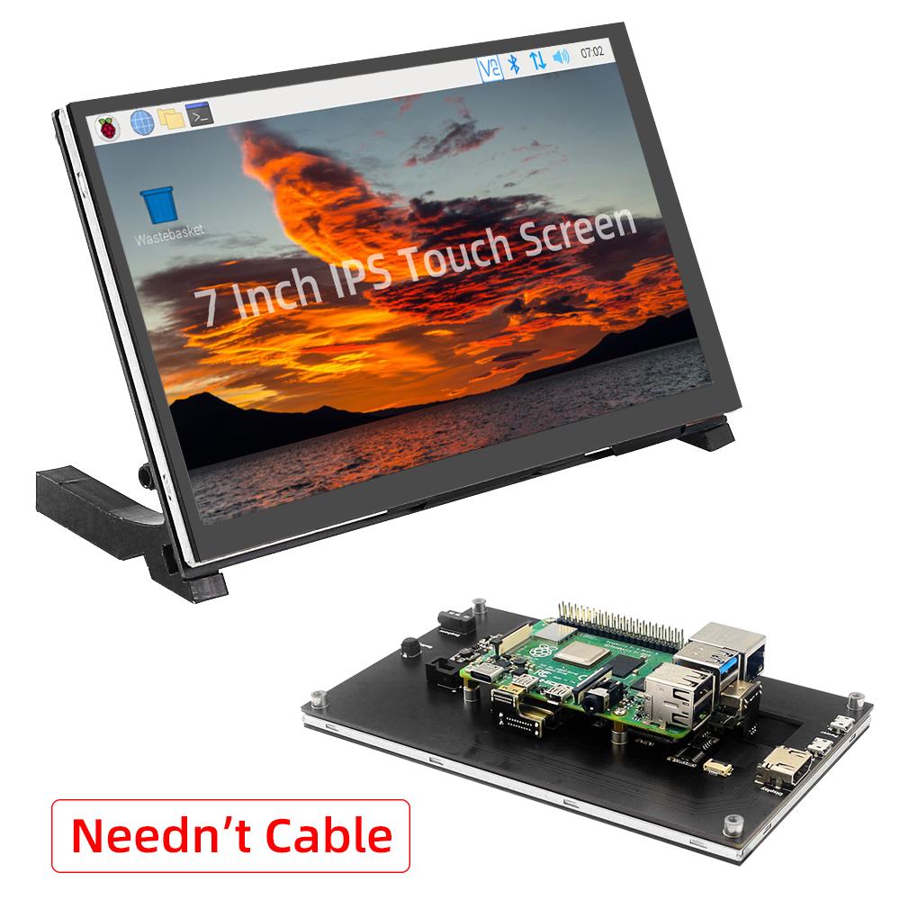 Raspberry Pi 7 inch Touch Màn hình IPS 1024x600 HD LCD HDMI Tương thích HDMI cho RPI 4B 3B 3B PC màn hình thứ cấp