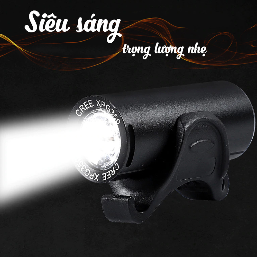 Đèn Trước Xe Đạp Nhỏ Gọn Sáng Mạnh 350 Lumens Sạc Điện USB Với Bóng Led Cree Giúp Trợ Sáng Xe Đạp Đi Đêm Mai Lee