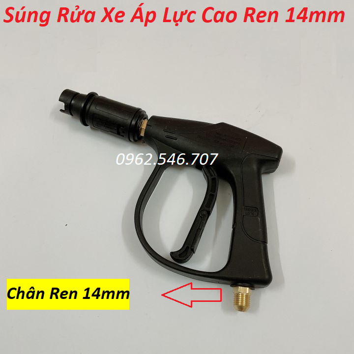 Súng xịt - súng rửa xe áp lực cao mini cho máy xịt rửa áp lực cao (Ren ngoài 22mm)