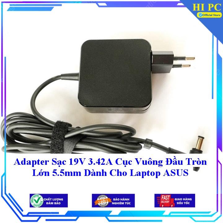 Hình ảnh Adapter Sạc 19V 3.42A Cục Vuông Đầu Tròn Lớn 5.5mm Dành Cho Laptop ASUS - Hàng Nhập khẩu