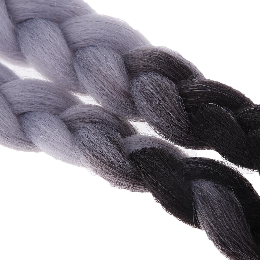 21" Gradient Ramp  Twin Braids / Ponytail Motorcycle Bike  Hair