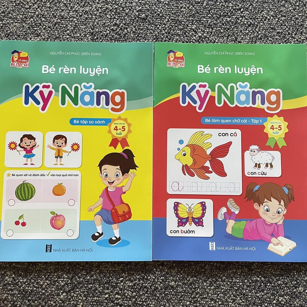 Bộ Rèn luyện kỹ năng cho bé từ 4 - 5 tuổi - Bé tập làm quen với Toán, Tiếng Việt lớp 1 - Bộ 8 cuốn