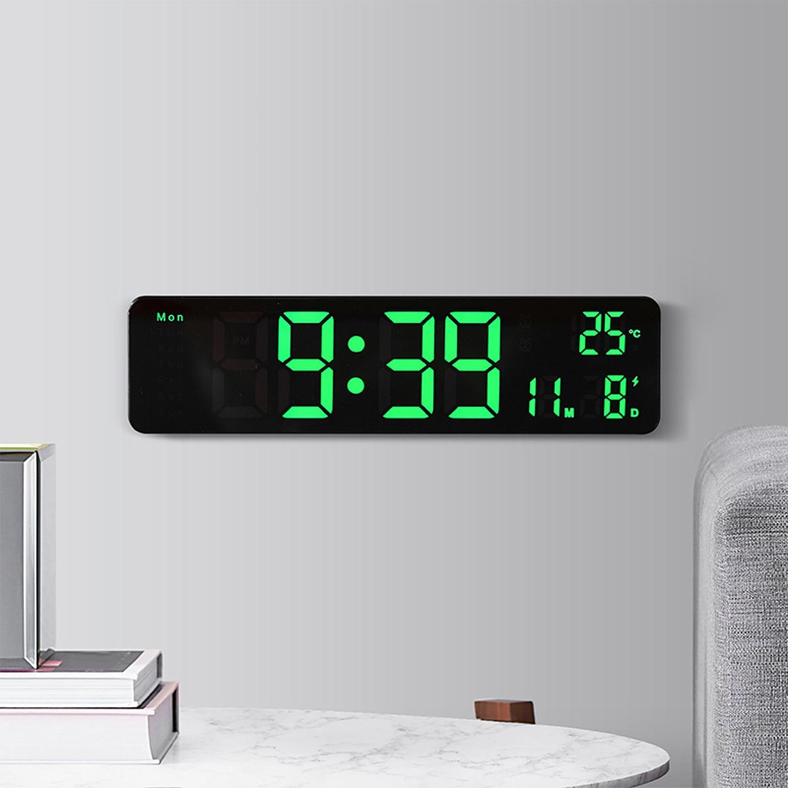 LED Digital Clock USB/Battery Temperature Large Mirror Display