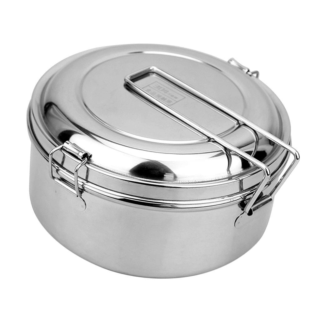 2x Stainless Steel Lunch Box Portable Small Fruit Container Travel Camping