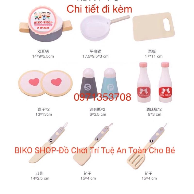Đô chơi cho bé Bếp lắp ghép bằng gỗ trắng 80cm