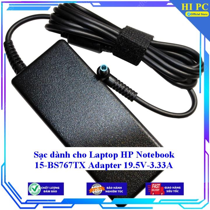 Sạc dành cho Laptop HP Notebook 15-BS767TX Adapter 19.5V-3.33A - Kèm Dây nguồn - Hàng Nhập Khẩu