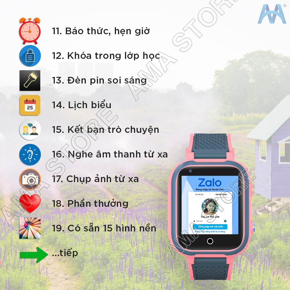 Đồng hồ Thông minh Trẻ em Android ZaIo Youtube Fb Messenger Kết nối Wifi, 4G, Bluetooth Định vị GPS AMA Watch LT21 Hàng nhập khẩu