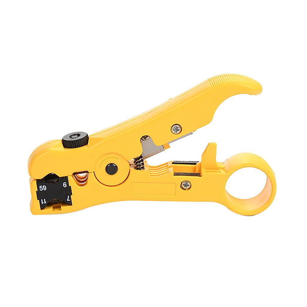 Rotary Coaxial Cable Wire Cutter Stripping Tool RG69/6/11/7 Stripper Yellow