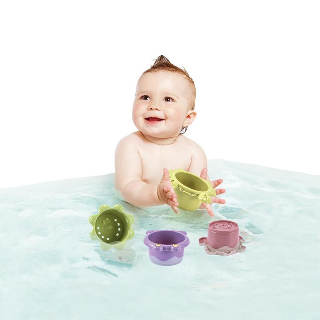 6x Plastic Stacking Cups Toy Stacking Cups Game Toy for Baby Kids Childrens