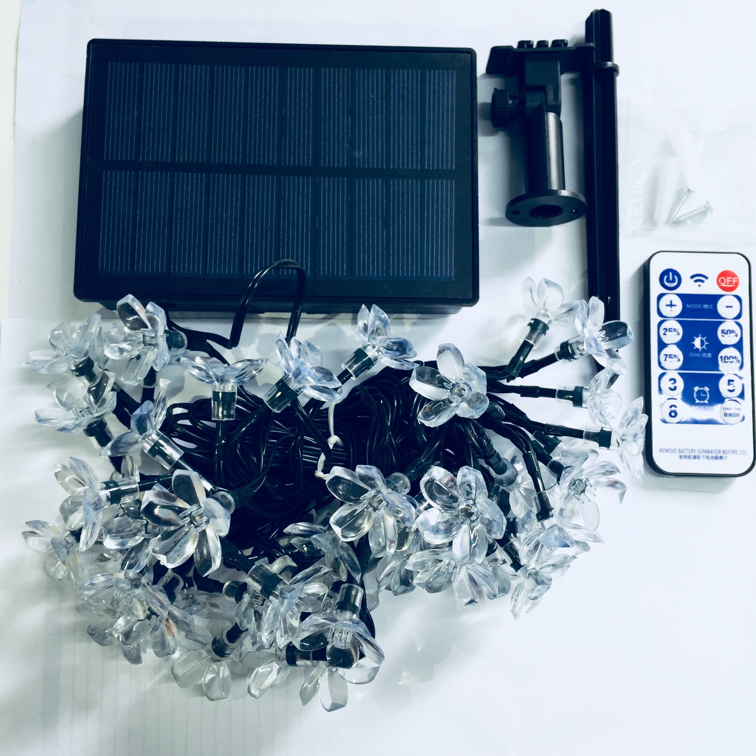 Đèn led hoa anh đào năng lượng mặt trời, trang trí nhà cửa cây cối, để ngoài trời an toàn khi sử dụng HT523