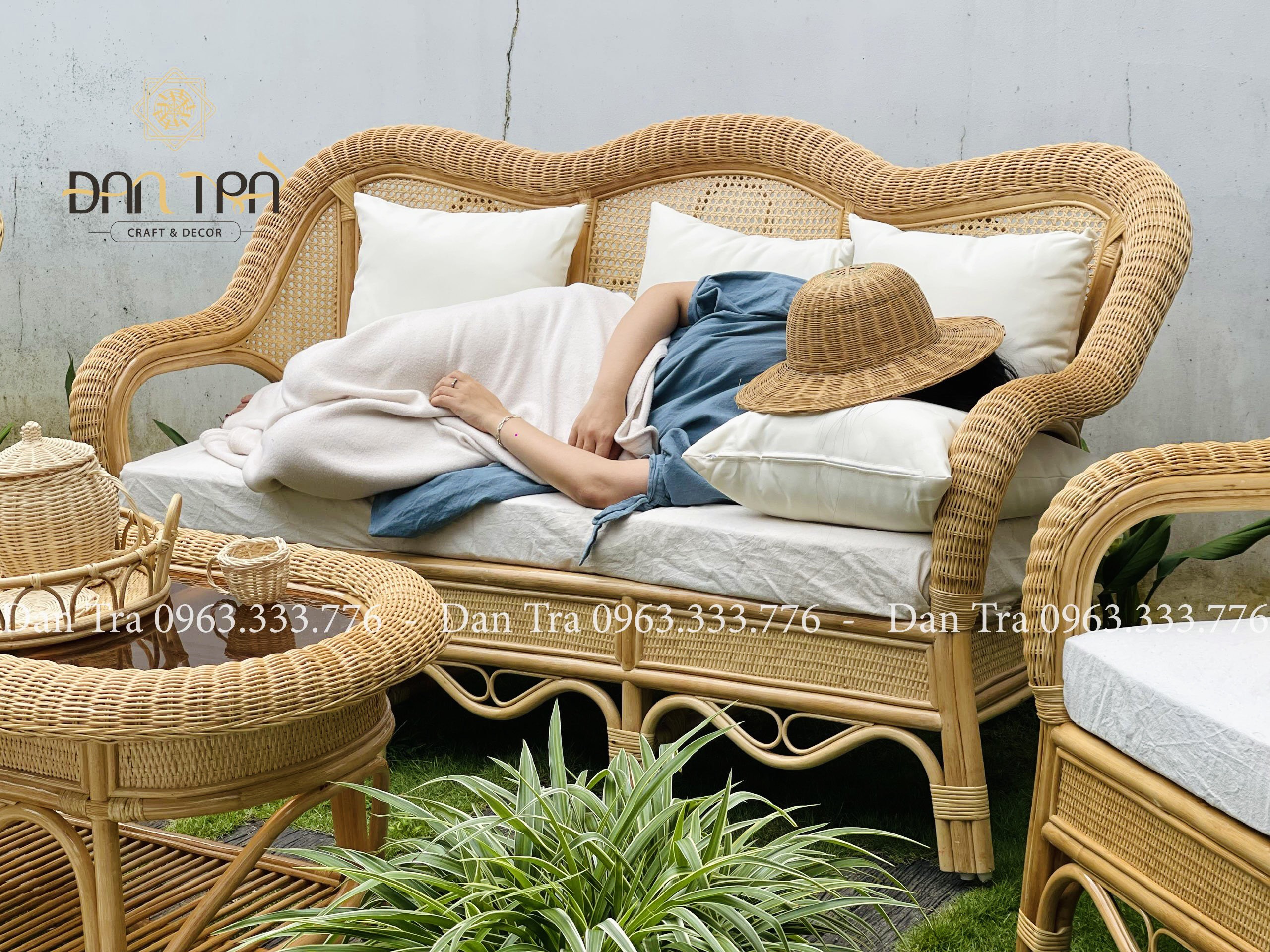 Bộ Bàn Ghế Sofa Mây Phượng Hoàng, Sofa Mây Tự Nhiên Giá Xưởng, Bộ Bàn Ghế Thư Giãn Phòng Khách- Bàn Ghế Mây Tre ĐAN TRÀ