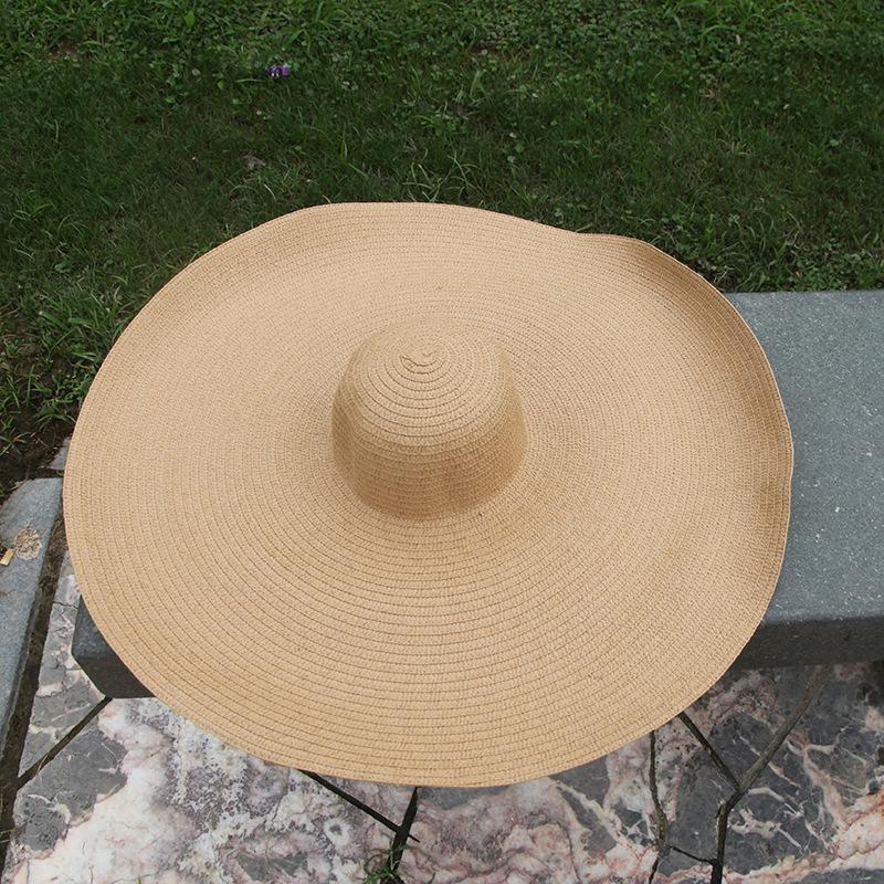 70CM Quá Khổ Nón Rơm Cho Nữ Rộng Vành Nón Đeo Mùa Hè Đi Nghỉ Ảnh Đạo Cụ Packable Lớn Giấy Cói Đi Biển nón Lưỡi Trai