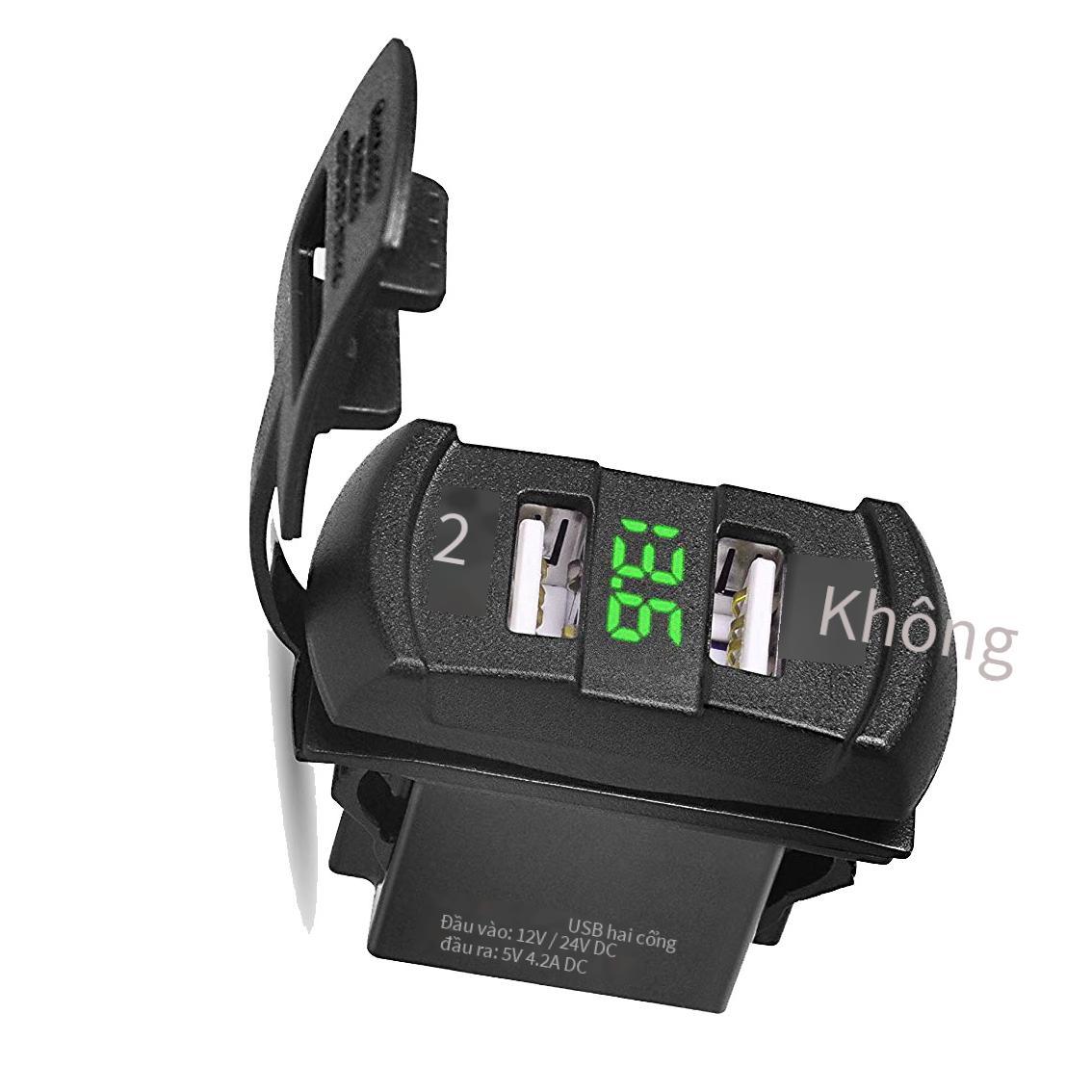 Bộ sạc ô tô và xe máy thuận lợi nhất đã sửa đổi bộ sạc ô tô USB thuyền loại kép USB4.2A với vôn kế