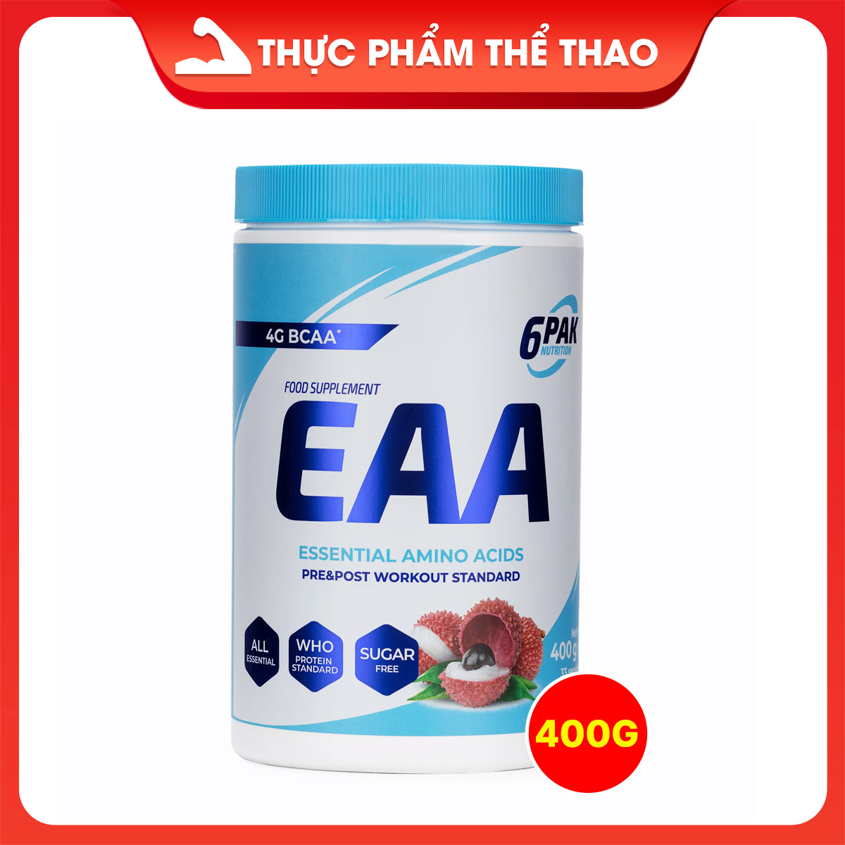 (DATE T5,T6/2025)Amino Axit 6PAK EAA 400g - Hỗ Trợ Sức Bền Trong Tập Luyện - Nhiều Hương Vị - TREC NUTRITION