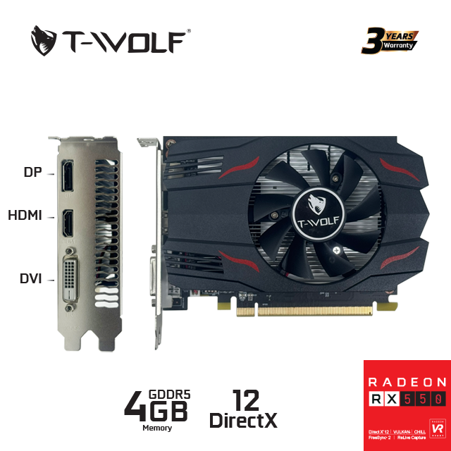 Card Màn Hình VGA T-WOLF TW-RX550 4G D5 – Hàng Chính Hãng
