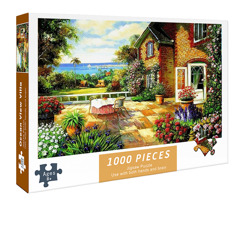 Bộ Tranh Ghép Xếp Hình 1000 Pcs Jigsaw Puzzle Tranh Ghép (75*50cm) Biệt Thự Hướng Biển Bản Đẹp Cao Cấp