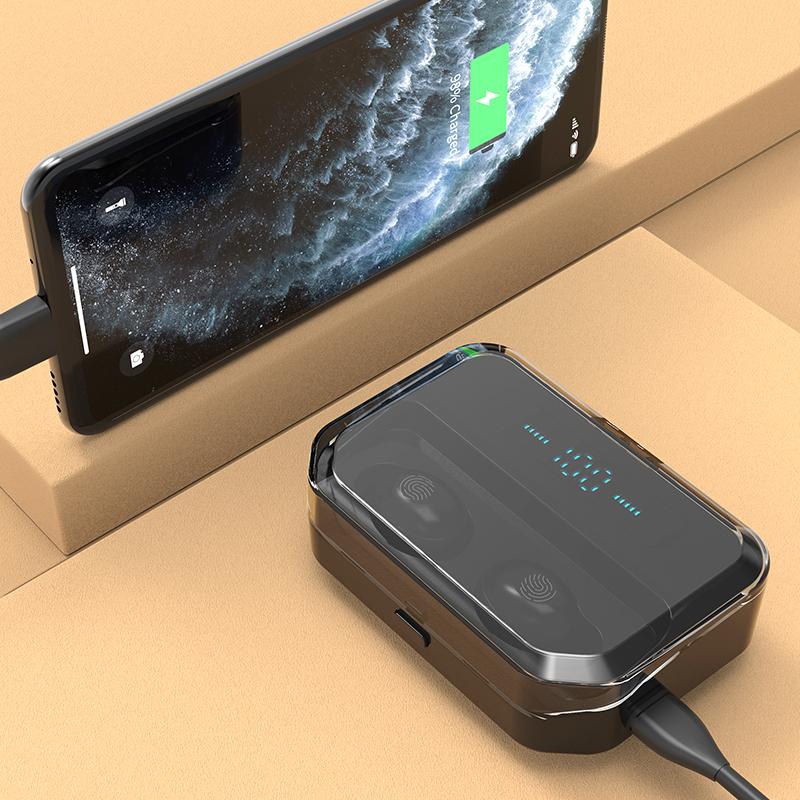 Tai Nghe Không Dây Bluetooth V5.0 TWS Tai Nghe Không Dây Bluetooth Màn Hình Hiển Thị LED Với 4200 MAh Power Bank Tai Nghe Có Micro