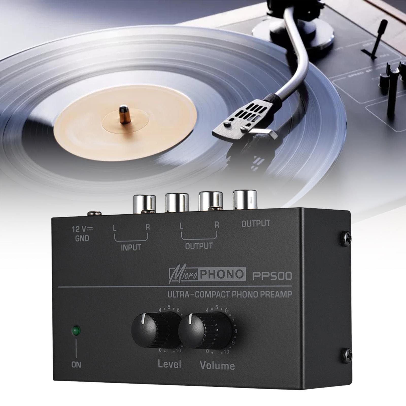 PP500 Phono Turntable Preamp Knob Control Electronic Mini Stereo