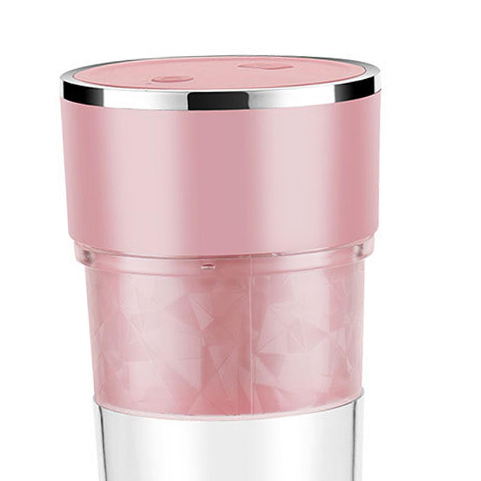 Portable Blender Jucie Fruit Blender Breakfast Drinkware Cup for Travel Pink