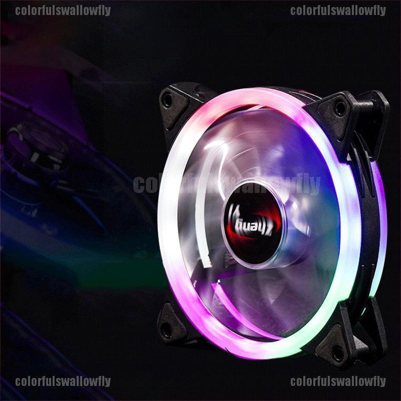 Quạt Tản Nhiệt Không Chổi Than Đèn LED RGB 12cm DC 12V Nhiều Màu Sắc Cho Vỏ Máy Tính