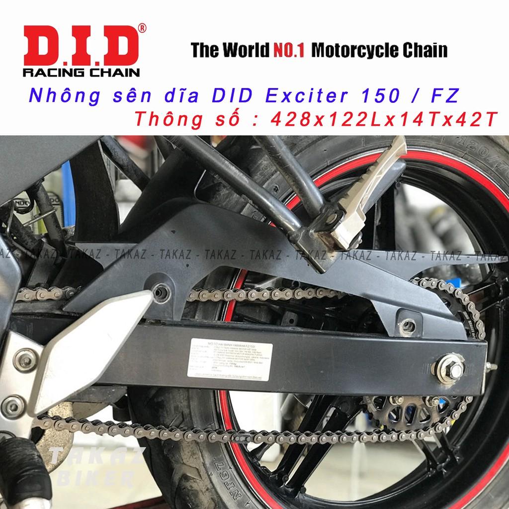 B1 Sên Nhông Dĩa Rời DID Yamaha FZ150 - Exciter 150 lên thông số 14T or 15T x 44T DID - Made in ThaiLan