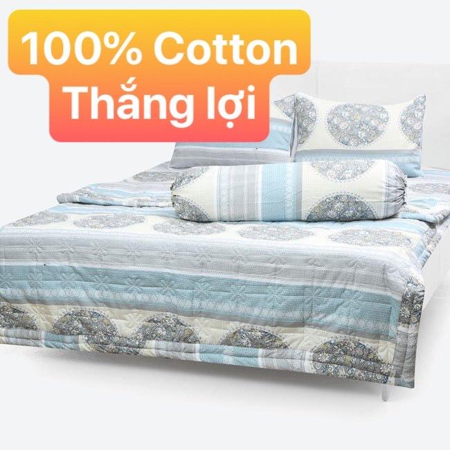 Bộ Drap Cotton Thắng Lợi Kèm Mền Chần Gòn -5 món  hoặc mền lẻ