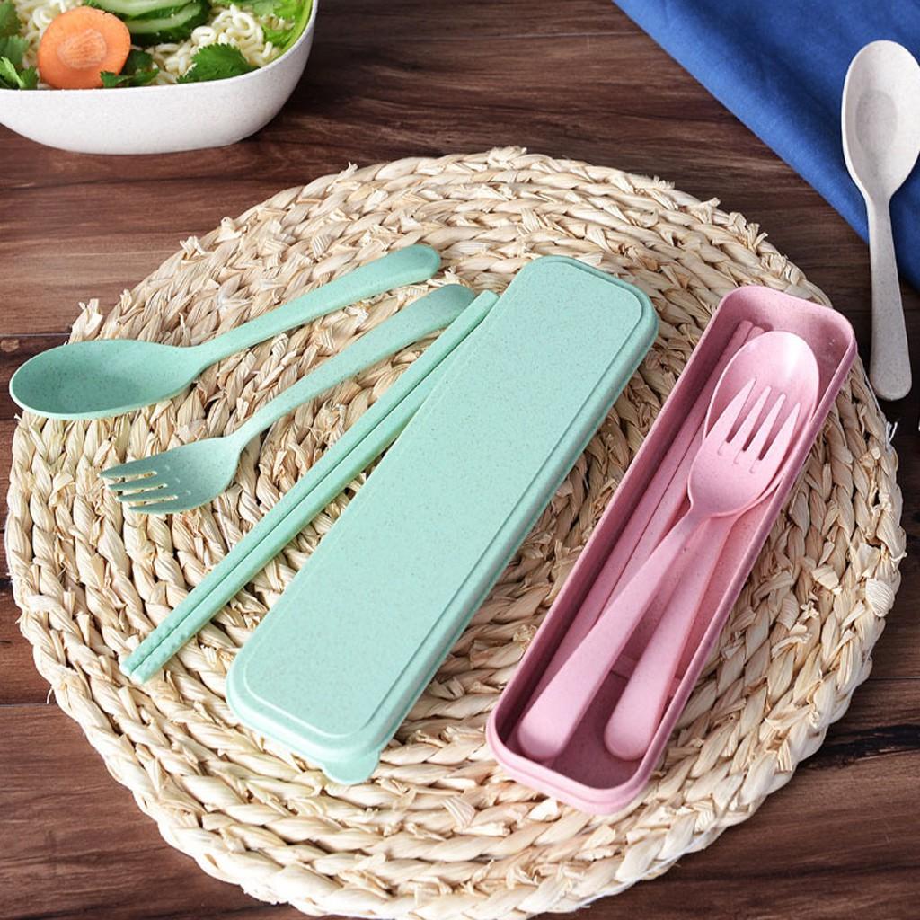 Bộ Thìa Đũa Dĩa Lúa Mạch Du Lịch, Ăn Trưa Văn Phòng