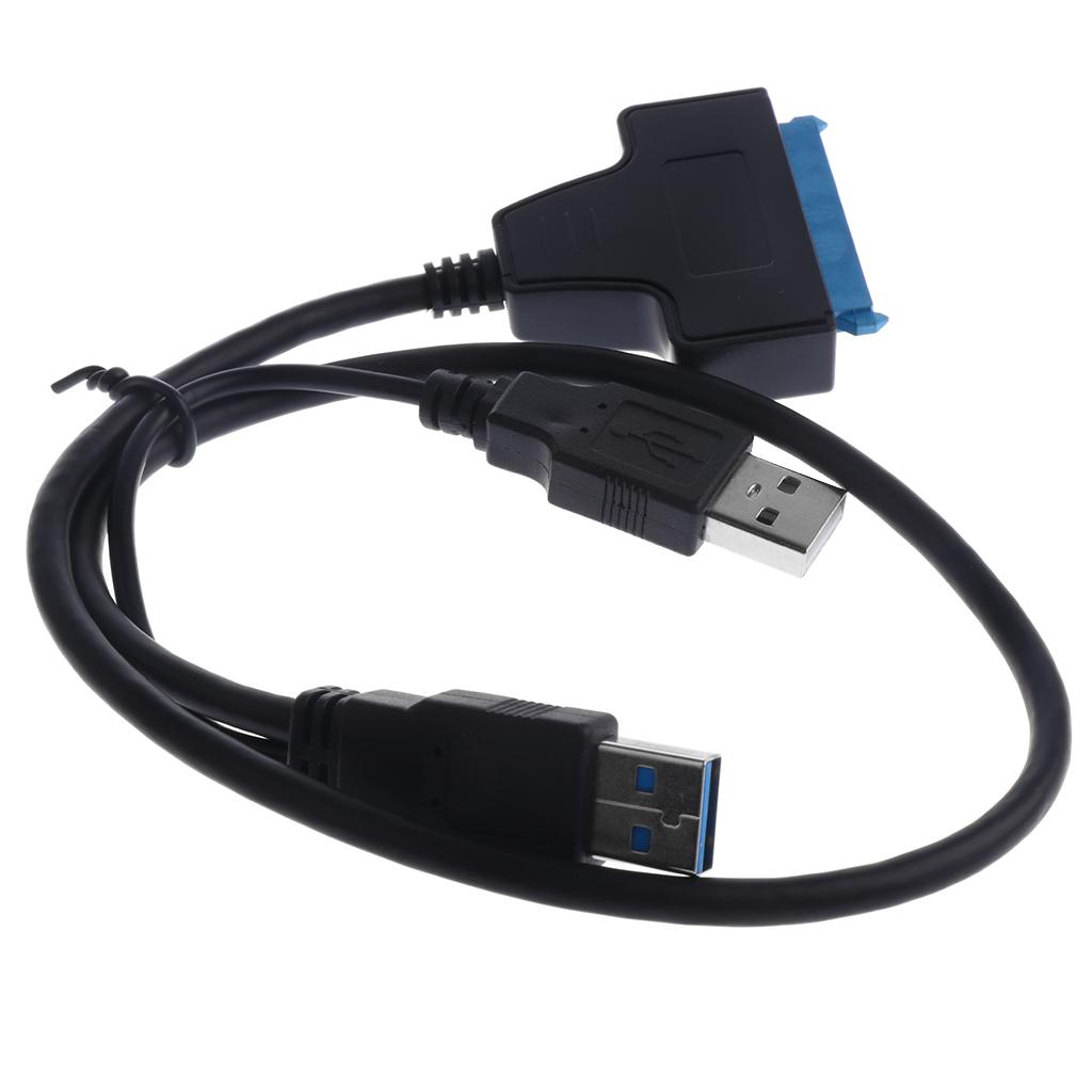 USB 3.0 to SATA 22Pin Adapter Y-Cable with USB Power Cable for 2.5" HDD SSD