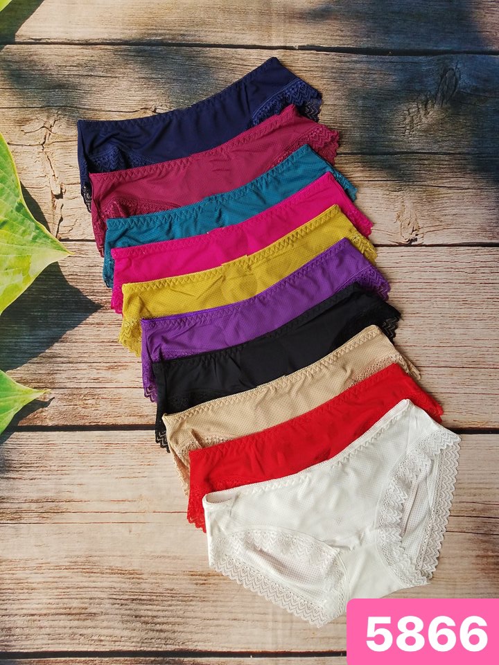 Combo 5 Quần Lót Nữ Thông Hơi Viền Ren 5866 – Thoáng Khí, Co Giãn 4 Chiều, 5 Màu Hot