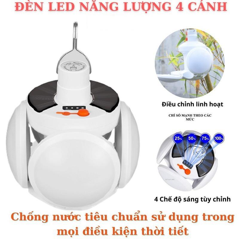 Đèn Led Năng Lượng Mặt Trời Tích Điện 4 Cánh Có Thể Đóng Mở 2029 - Đèn Năng Lượng Mặt Trời 4 Chế Độ Sáng