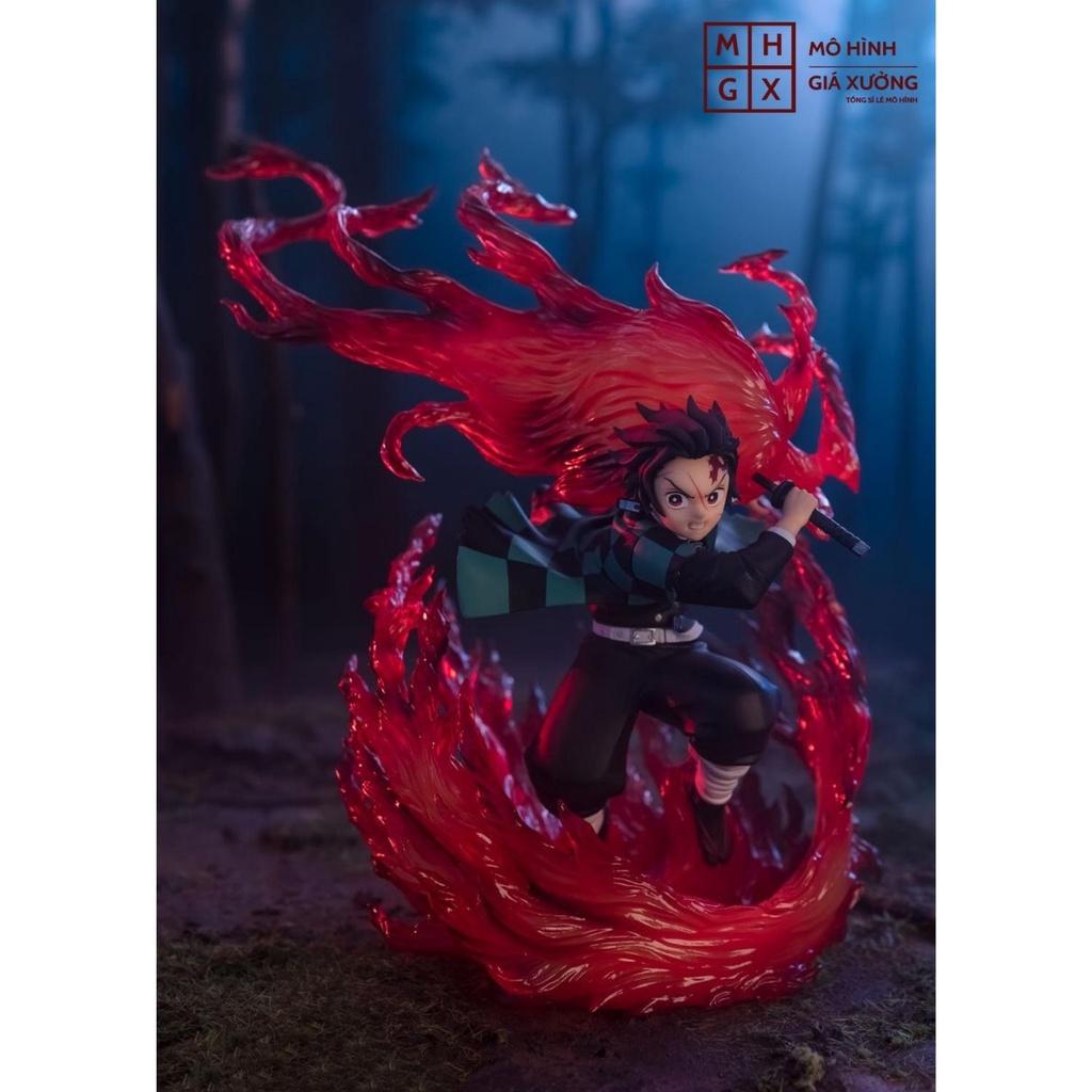 Mô hình Kimetsu No Yaiba figure Demon Slayer Kamado Tanjirou cao 22 cm trạng thái chiến đấu - figure thanh gươm diệt quỷ
