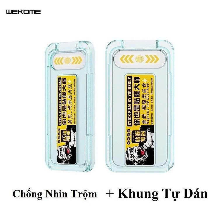 Kính Cường Lực chống nhìn trộm full màn hình KingKong Có Khung Tự Dán, Ngăn Bụi Loa Dành Cho iPhone 17 Pro Max / 16 Promax - Full Hộp, Dán Full Màn - Hàng Chính Hãng