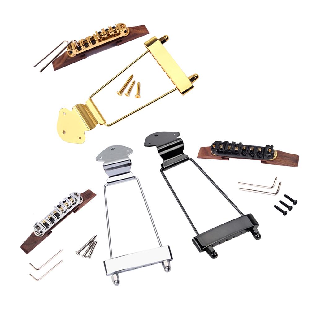 6 String Archtop Jazz Guitar Tailpiece Rosewood Bridge Screws Wrenches Set