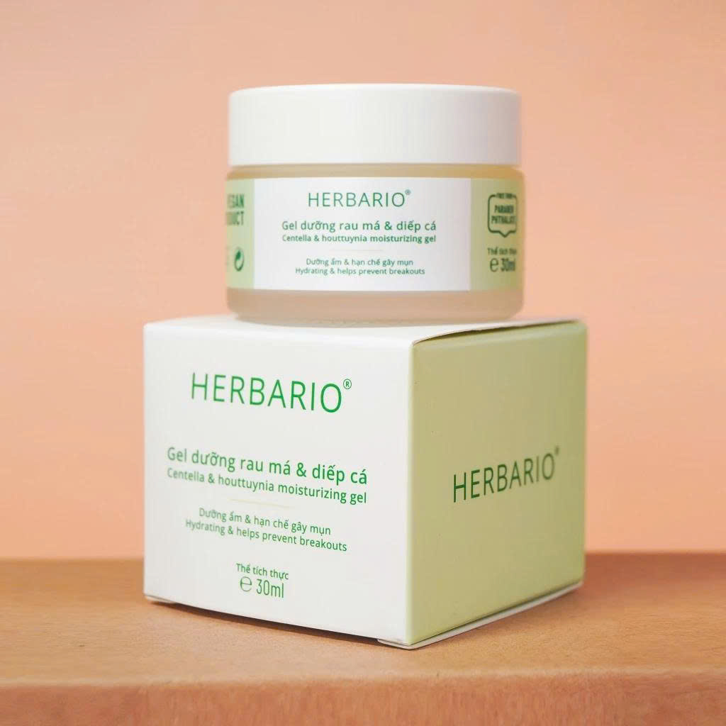 Bộ 3 rau má diếp cá Herbario thuần chay: Mặt nạ 30ml + Serum 30ml + Gel dưỡng 30ml thuần chay