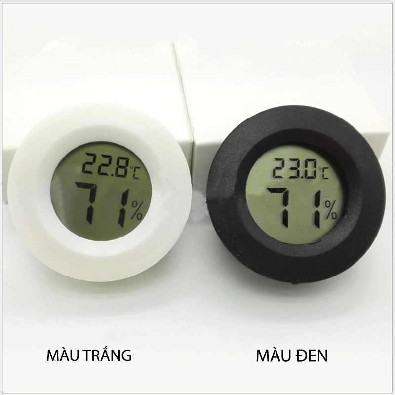 Nhiệt kế hiển thị nhiệt độ và độ ẩm kỹ thuật số hình tròn