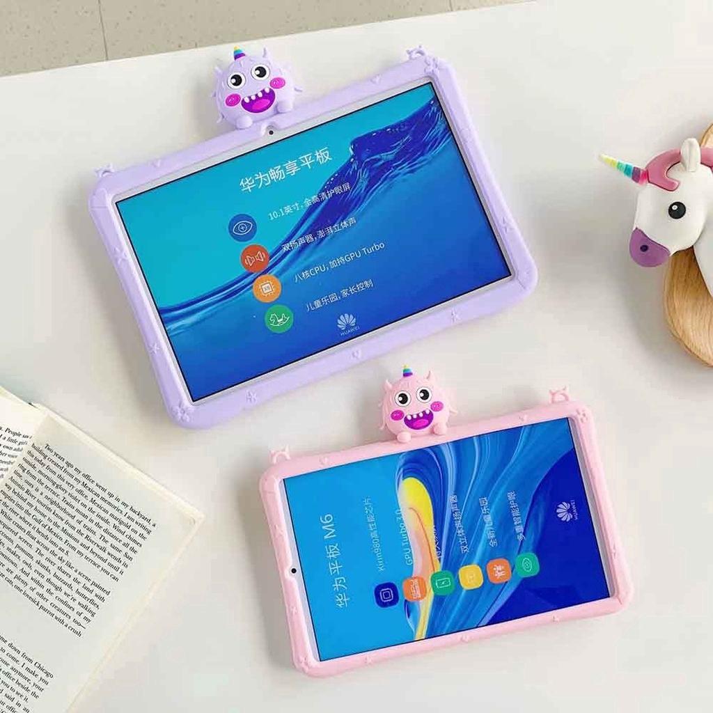 Ốp Lưng Silicone Mềm Chống Sốc In Hình Quái Vật Với Dây Đeo Cho Samsung Tab A7 10.4 Inch T500 / T505 / T507 2020