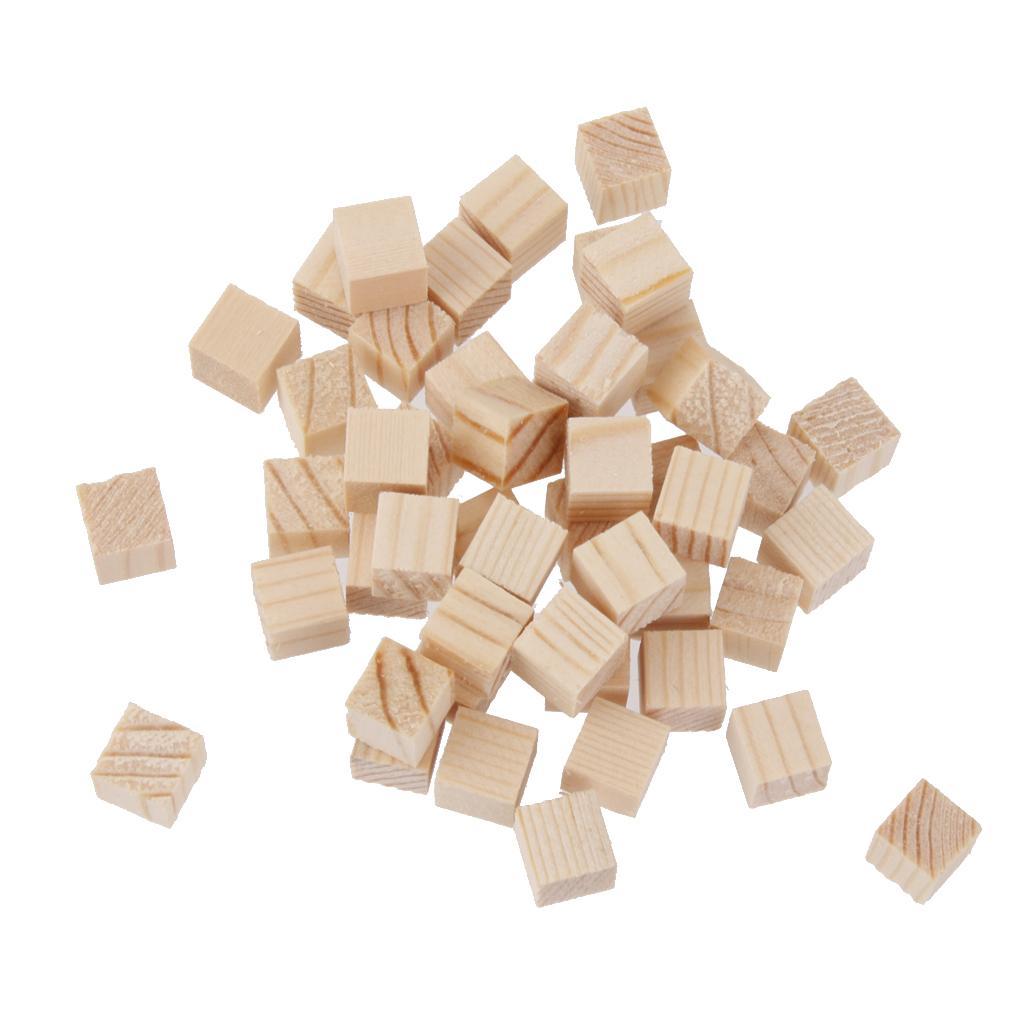 100x Wooden Blocks Mini Cubes Embellishment for Woodwork Craft Scrapbooking