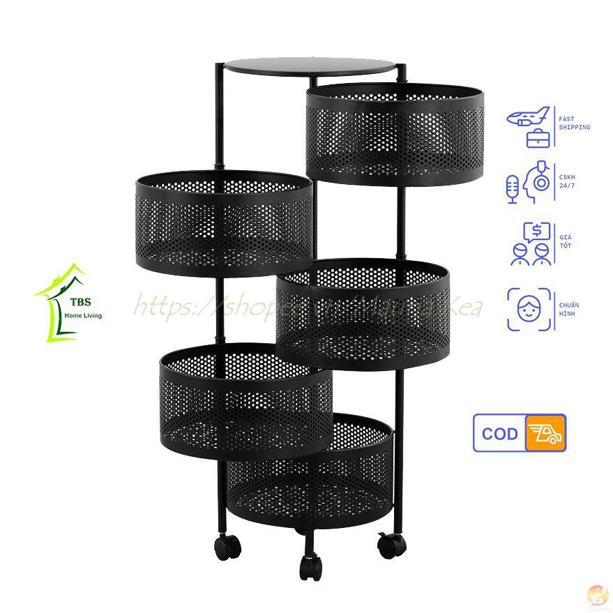 BAO RẺ - Kệ Tròn Để Rau Củ Quả Nhà Bếp, Kệ Tròn Xoay Đa Năng