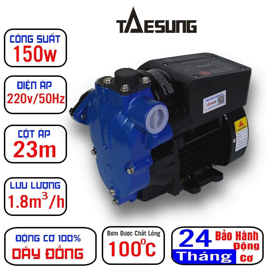 Máy bơm tăng áp điện tử 150w taesung, tiết kiệm điện, sử dụng tăng áp cho nhà 1-3 tầng