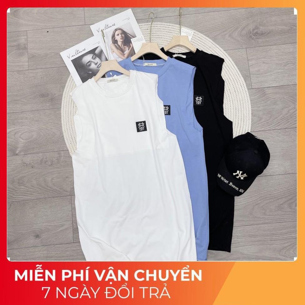 Đầm Suông Ba Lỗ Sát Nách Logo Chú Bò